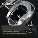 Seasir Megacuda Baitcasting Reel, Arraste 15kg, Carretel Profundo, 6.5:1 Quadro De Alumínio, Lado De Carbono, Punho Duplo, Jigging Metal Reel, Água Do Mar