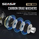Seasir Megacuda Baitcasting Reel, Arraste 15kg, Carretel Profundo, 6.5:1 Quadro De Alumínio, Lado De Carbono, Punho Duplo, Jigging Metal Reel, Água Do Mar
