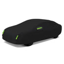 Cobertura completa preta exterior do carro, pára-sol, poeira, proteção com tiras reflexivas, universal para Hatchback, sedan, SUV