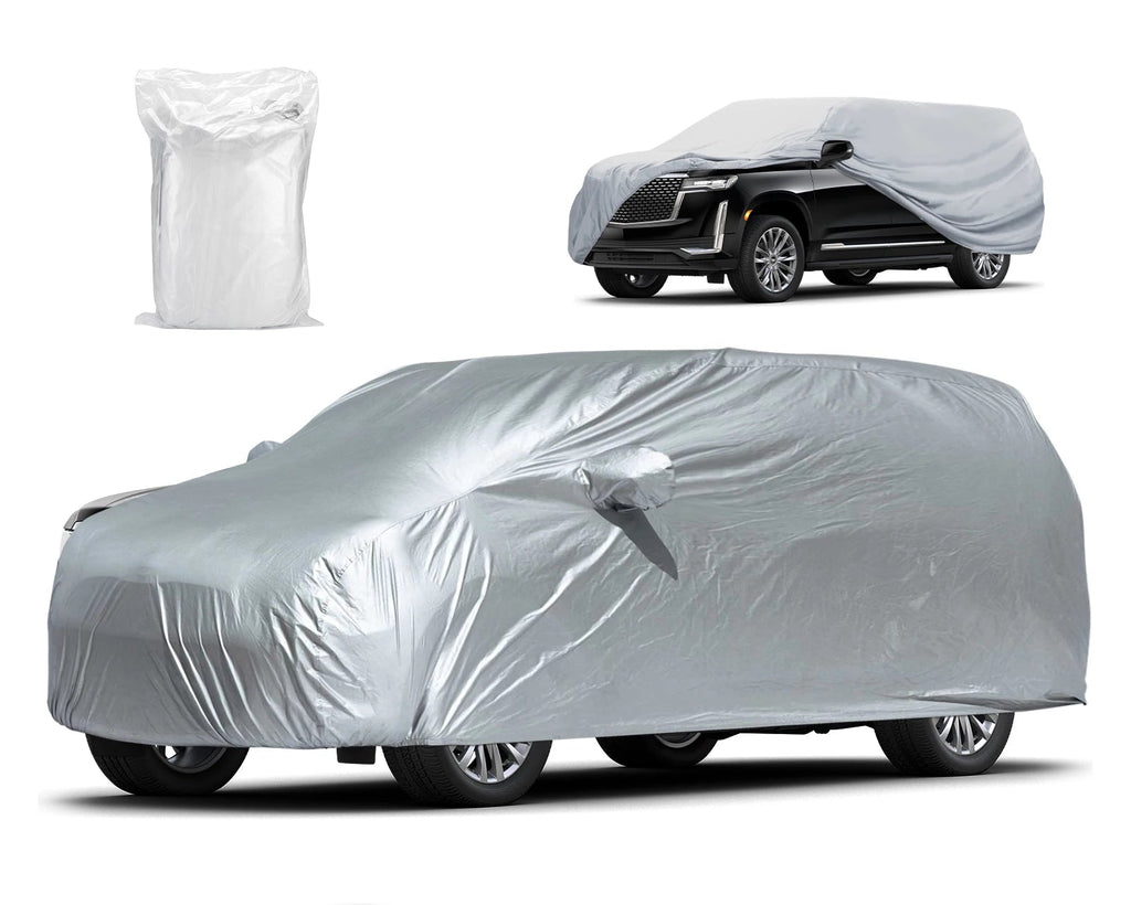 Universal suv/berlina completa carro cobre ao ar livre à prova dwaterproof água sol chuva neve resistente à poeira proteção uv carro prata caso capa M-XX