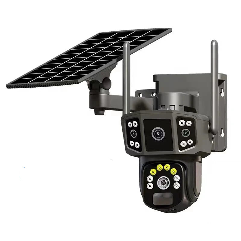 Câmera de Segurança 4G com Painel Solar 3 Lentes Resolução HD 1080 Pro