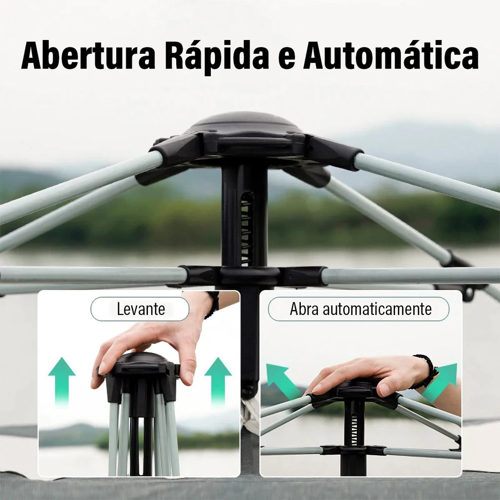 Barraca de Camping Pop-Up : Montagem Rápida, Impermeável 3-4 Pessoas e Proteção Estendida.