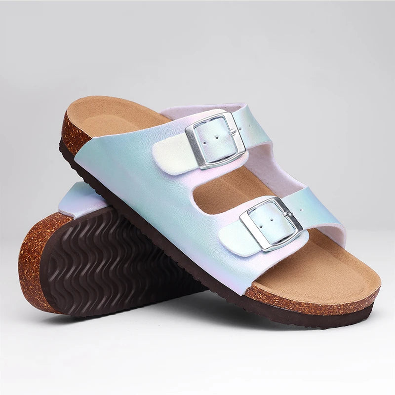 Sandália Clogs de Cortiça Unissex Camurça com Fivela Ajustável – Conforto e Estilo