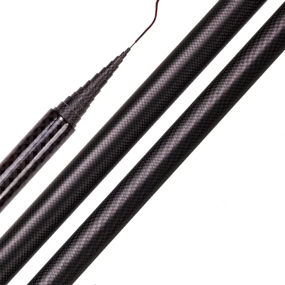 Vara Tilápeira em Fibra de Carbono Telescópica Black Ação Rápida