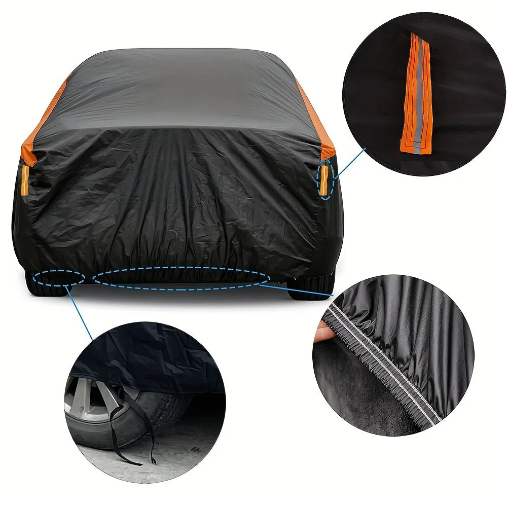 Tampas impermeáveis universais do carro, ao ar livre, sol, chuva, proteção da neve, auto tampa UV, SUV, Sedan, 190T, tampas protetoras completas