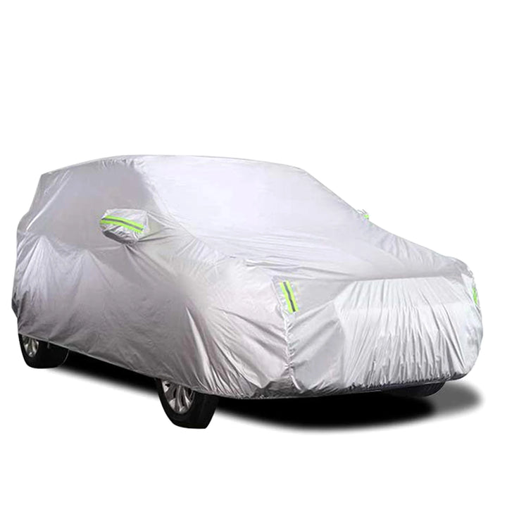 Tampa completa universal do carro com tira reflexiva, proteção solar, poeira, impermeável, UV, resistente a riscos, sedan, S-XXL