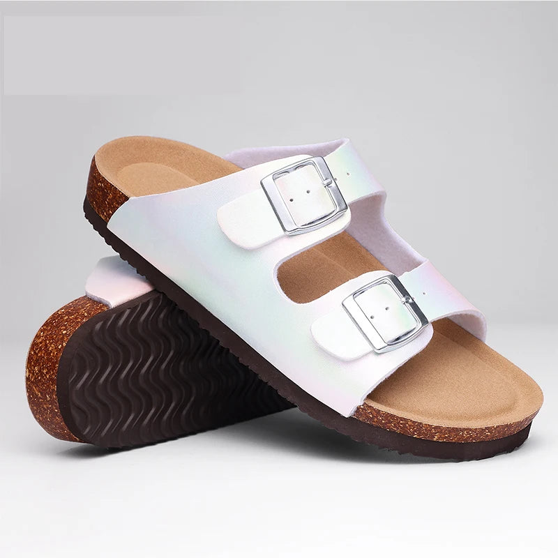 Sandália Clogs de Cortiça Unissex Camurça com Fivela Ajustável – Conforto e Estilo