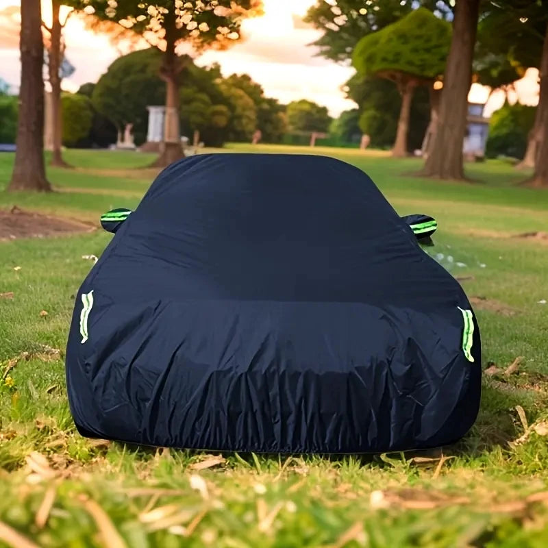 Universal suv/berlina completa carro cobre ao ar livre sol neve proteção uv carro zíper design preto caso do carro capa S-XXL
