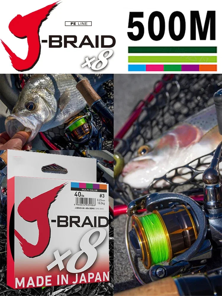 Linha Multifilamento DAIWA J-BRAID X8 500 Metros - Jig Brasil