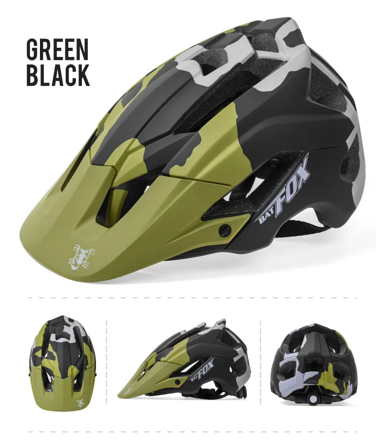 Batfox capacete de bicicleta moldado geral, capacete de estrada de montanha ultraleve, equipamento de ciclismo dh am casco ciclismo