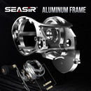Seasir Megacuda Baitcasting Reel, Arraste 15kg, Carretel Profundo, 6.5:1 Quadro De Alumínio, Lado De Carbono, Punho Duplo, Jigging Metal Reel, Água Do Mar