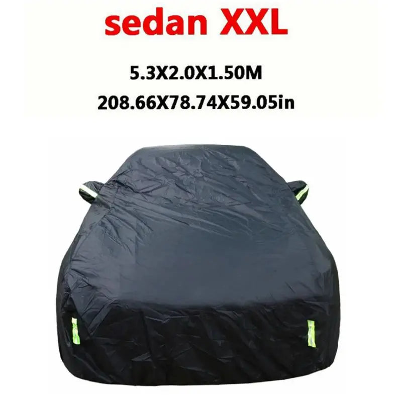 Universal suv/berlina completa carro cobre ao ar livre sol neve proteção uv carro zíper design preto caso do carro capa S-XXL