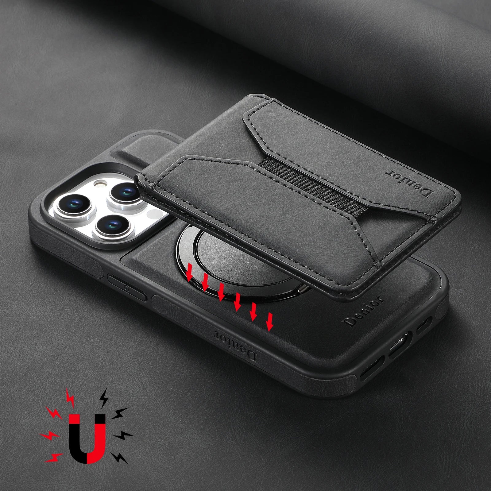 Capa de Proteção para iPhone 16, 15, 14 Pro Max, 13 e 12  Suporte de Anel 360° Magnética