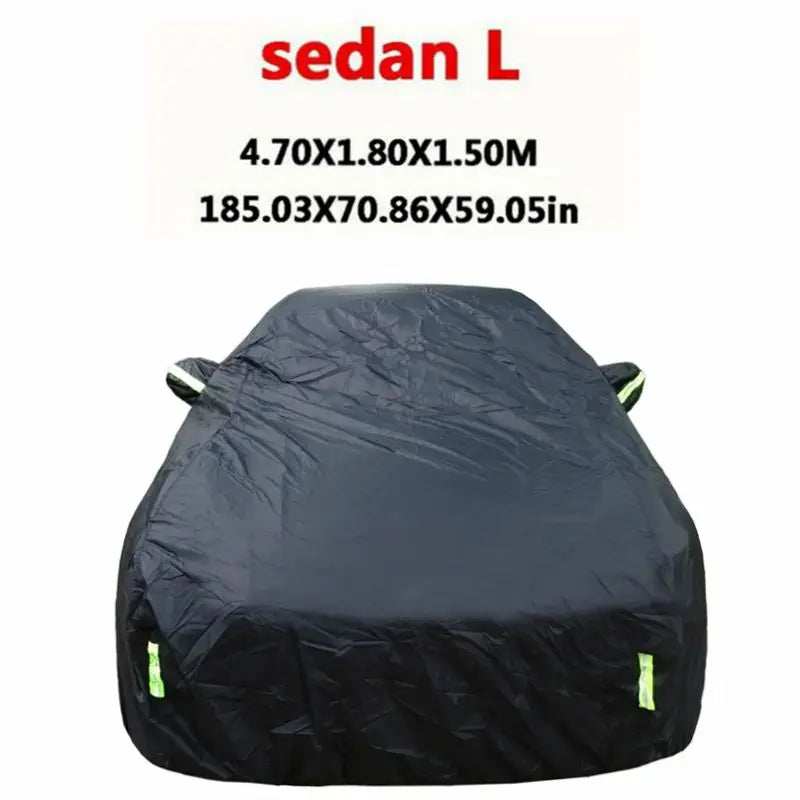 Universal suv/berlina completa carro cobre ao ar livre sol neve proteção uv carro zíper design preto caso do carro capa S-XXL