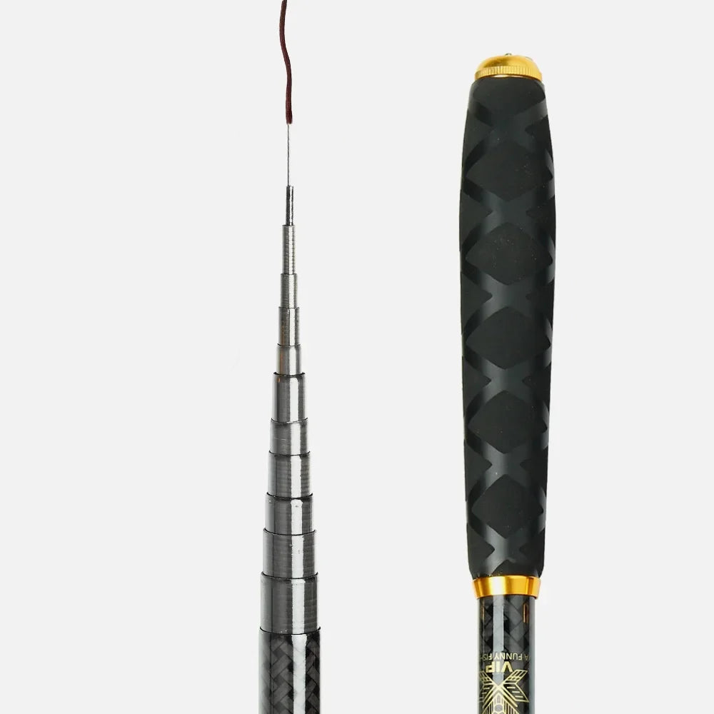 Vara Tilápeira em Fibra de Carbono Telescópica Black Ação Rápida