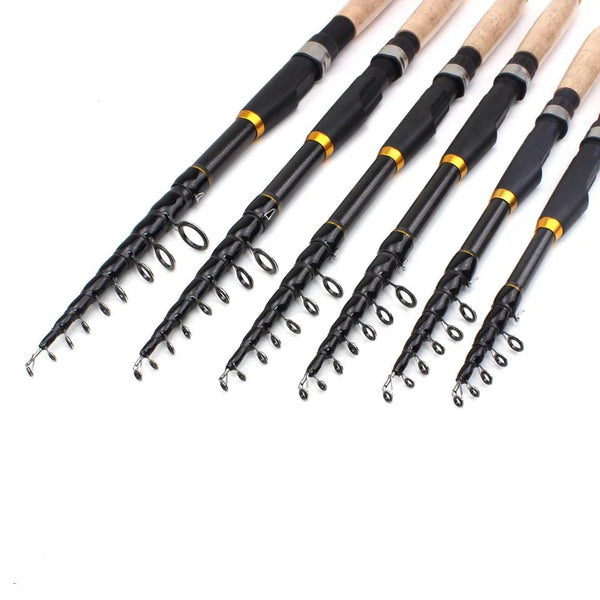Vara Robaleira Vara de pesca Telescópica de Fibra de Carbono