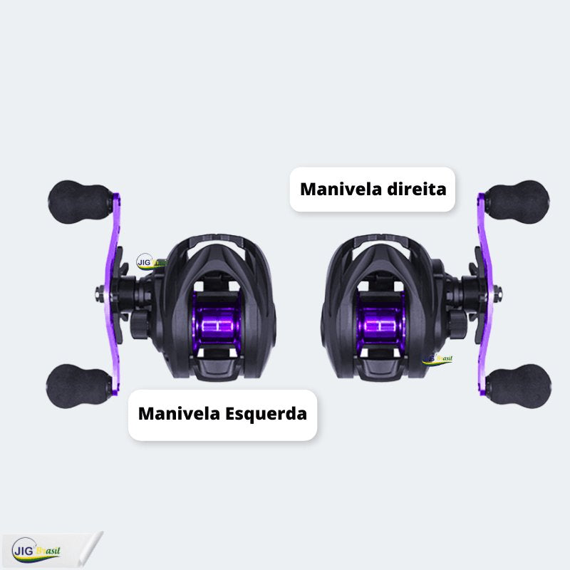 Carretilha de Pesca ACUSTIC 2.000 com Corpo em Grafite Velocidade de Recolhimento 7.2:1 Capacidade de arrasto de 8kg