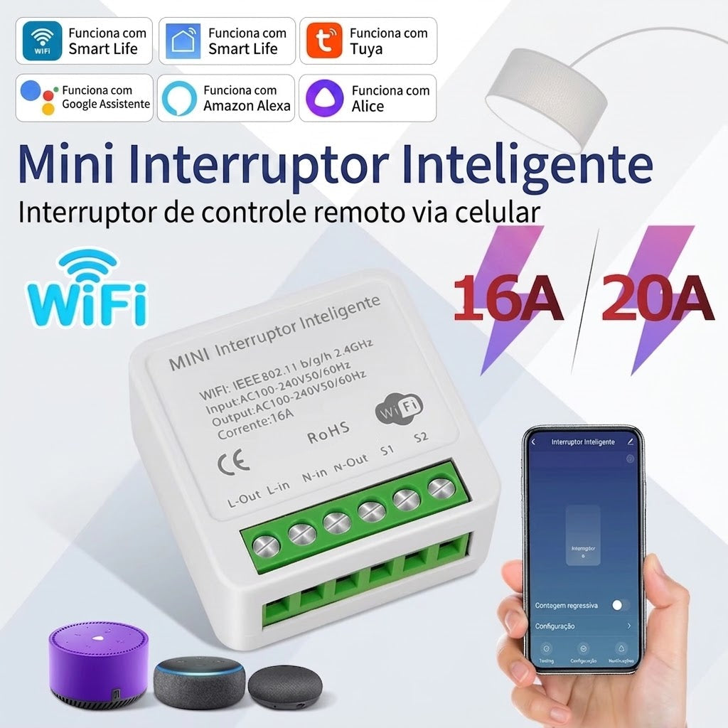 Interruptor Inteligente Smart Life Alexa Google 16A 20A