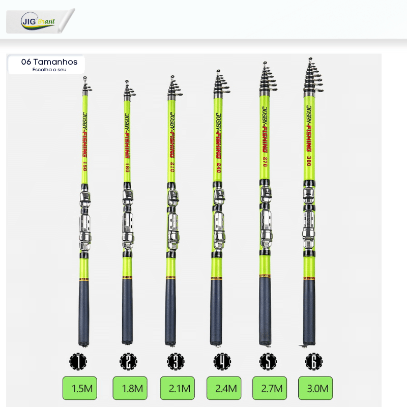 Vara de Pesca Ultra Light Telescópica de Carbono Portátil FRETE GRÁTIS - Jig Brasil