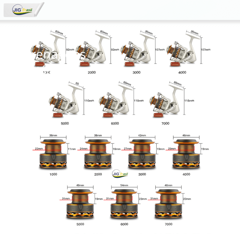 Molinete em Alumínio Luna GLS 12+1 Rolamentos Inox FRETE GRÁTIS - Jig Brasil