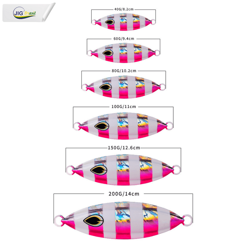 Slow Jig 40, 60, 80, 100, 150, e 200 Gramas FRETE GRÁTIS - Jig Brasil