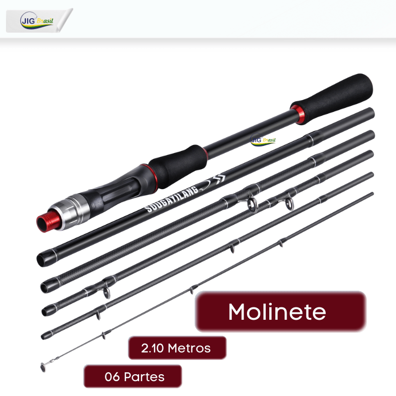 Vara de Pesca Portátil Ideal para Pesca Urbana 1.80 e 2.10m FRETE GRÀTIS - Jig Brasil