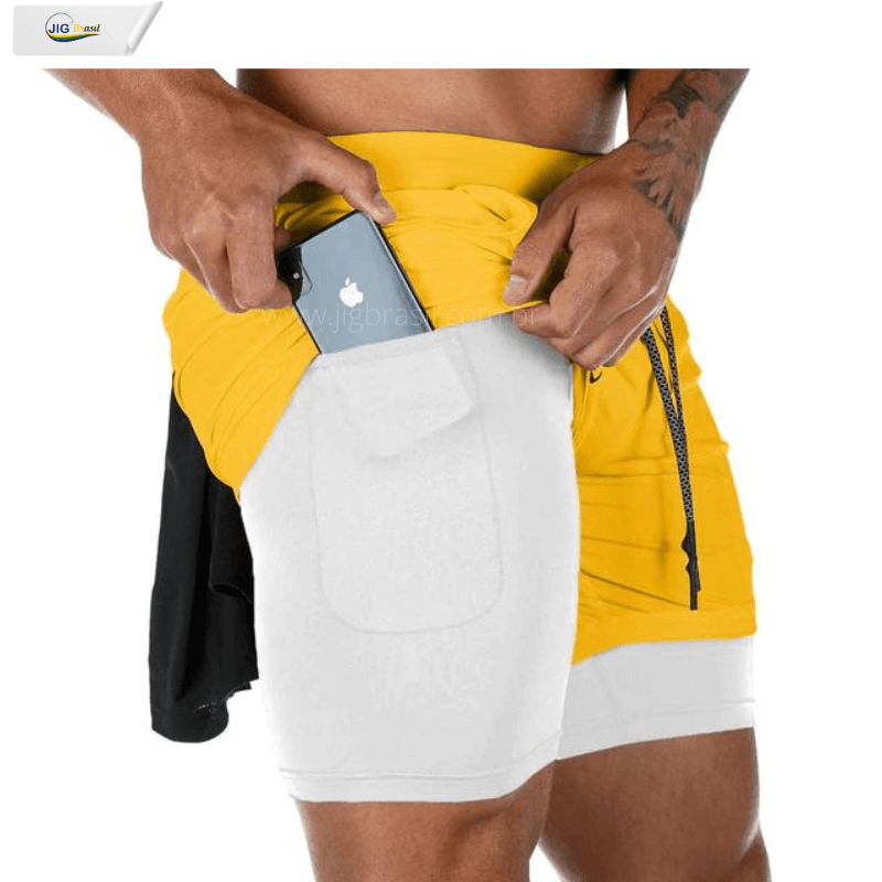 Short Crossfiteiro RUNNING com Forro Térmico Porta Celular Secagem Rápida - Jig Brasil