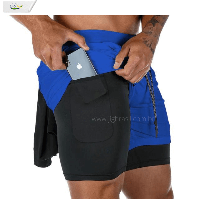 Short Crossfiteiro RUNNING com Forro Térmico Porta Celular Secagem Rápida - Jig Brasil