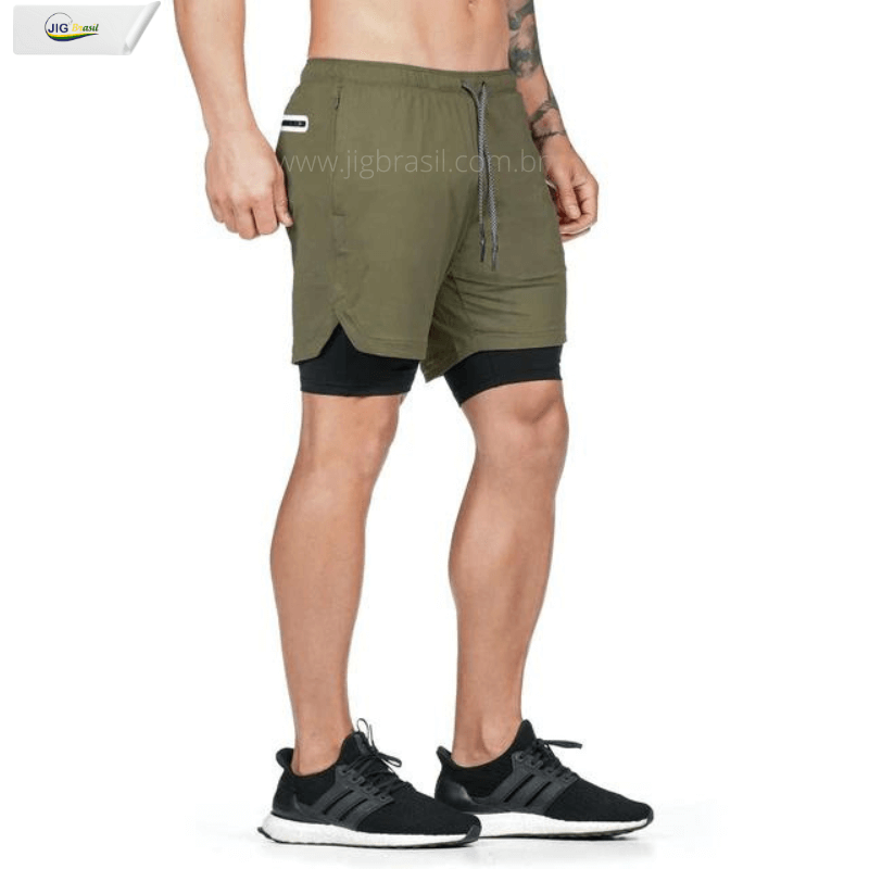 Short Crossfiteiro RUNNING com Forro Térmico Porta Celular Secagem Rápida - Jig Brasil