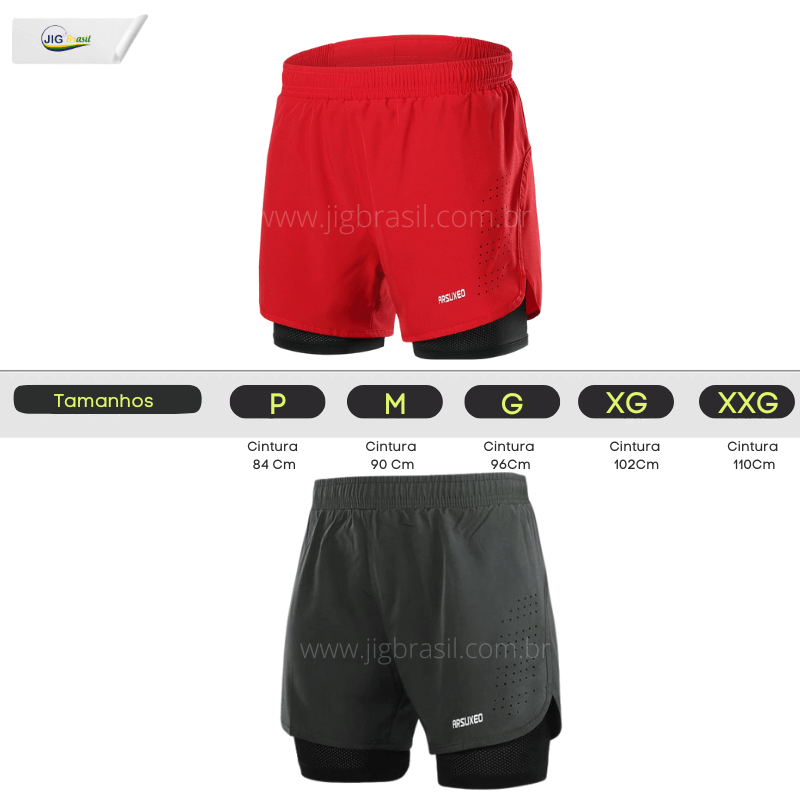 Short Crossfiteiro RUNNING com Forro Térmico Porta Celular Secagem Rápida - Jig Brasil