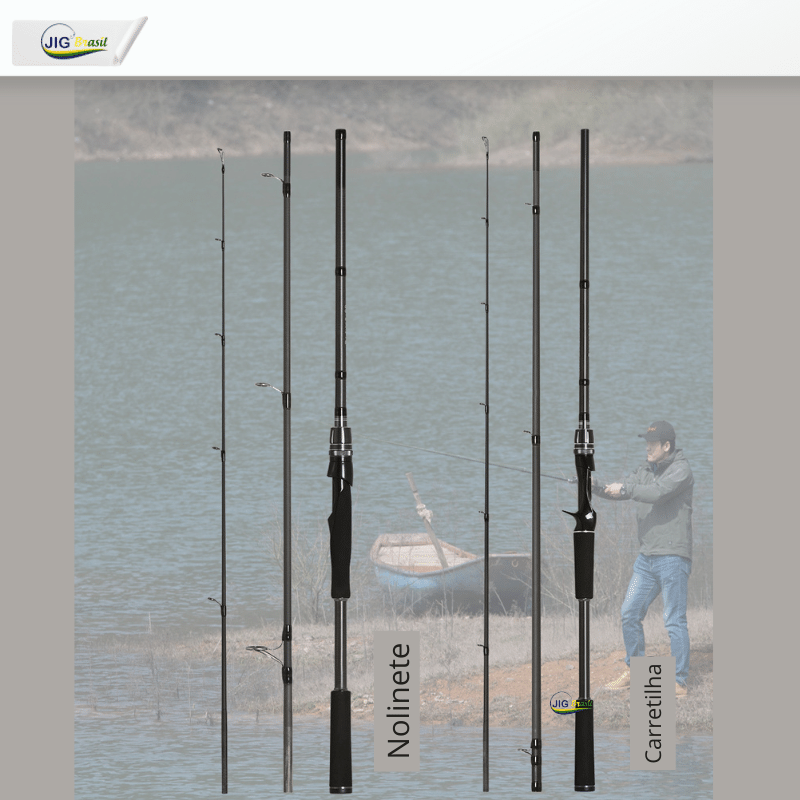 Vara para Pesca Media de Carbono 1.98, 2.28 e 2.58m FRETE GRÁTIS - Jig Brasil