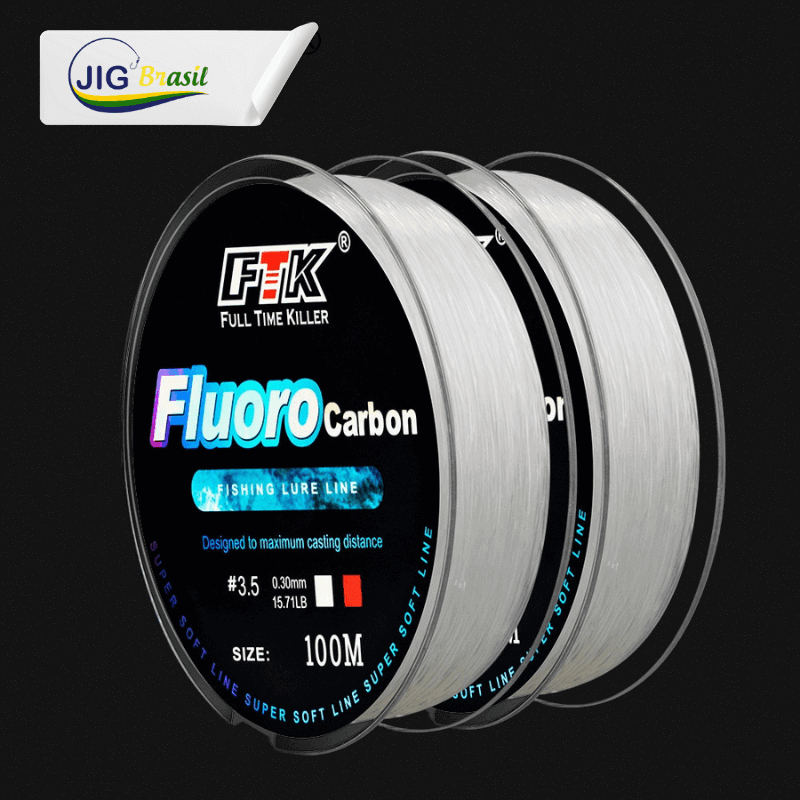 Linha Fluorcarbono FTK 100 Metros= FRETE GRÁTIS - Jig Brasil