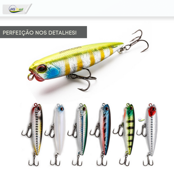 Isca Artificial de Superfície 6.5 a 10cm FRETE GRÁTIS - Jig Brasil