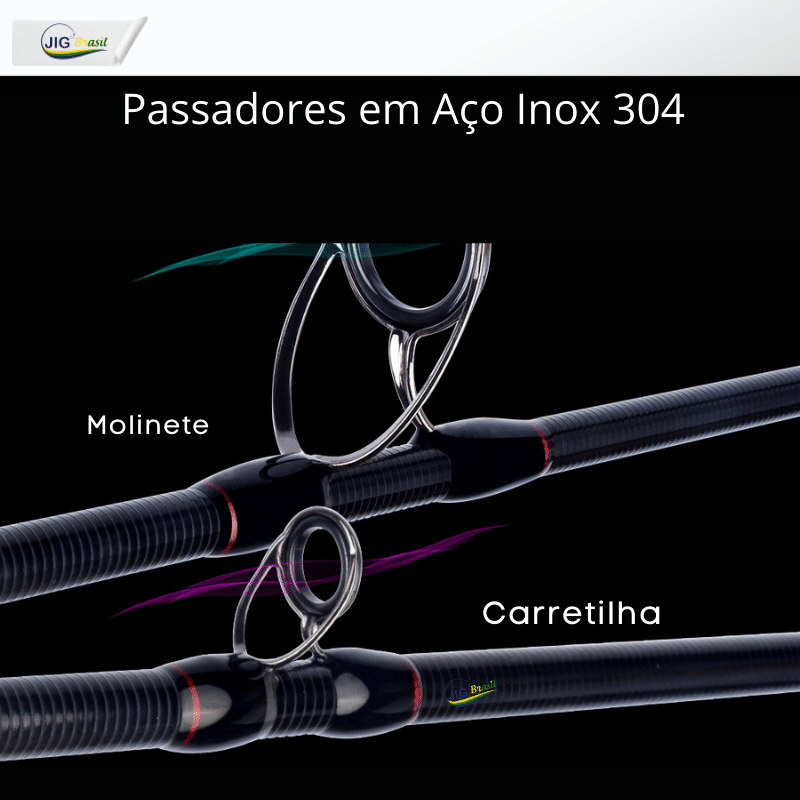 Vara de Pesca em Fibra Carbono Passadores Fuji FRETE GRÁTIS - Jig Brasil