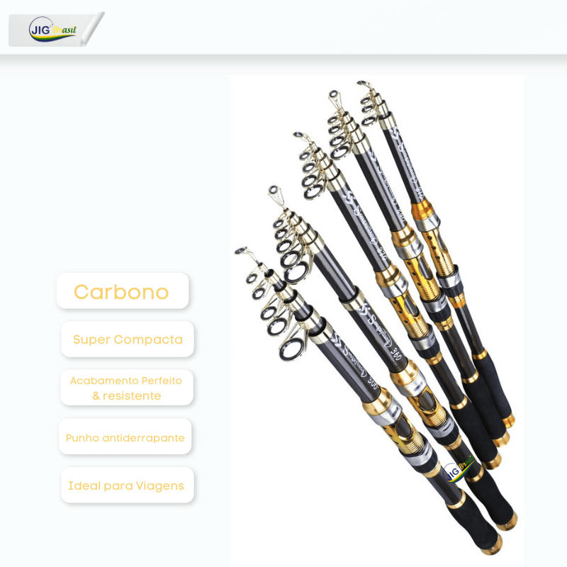 Vara Telescópica de Fibra de Carbono Ultra-linght FRETE GRÁTIS - Jig Brasil