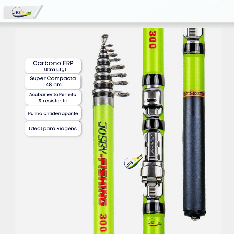Vara de Pesca Ultra Light Telescópica de Carbono Portátil FRETE GRÁTIS - Jig Brasil