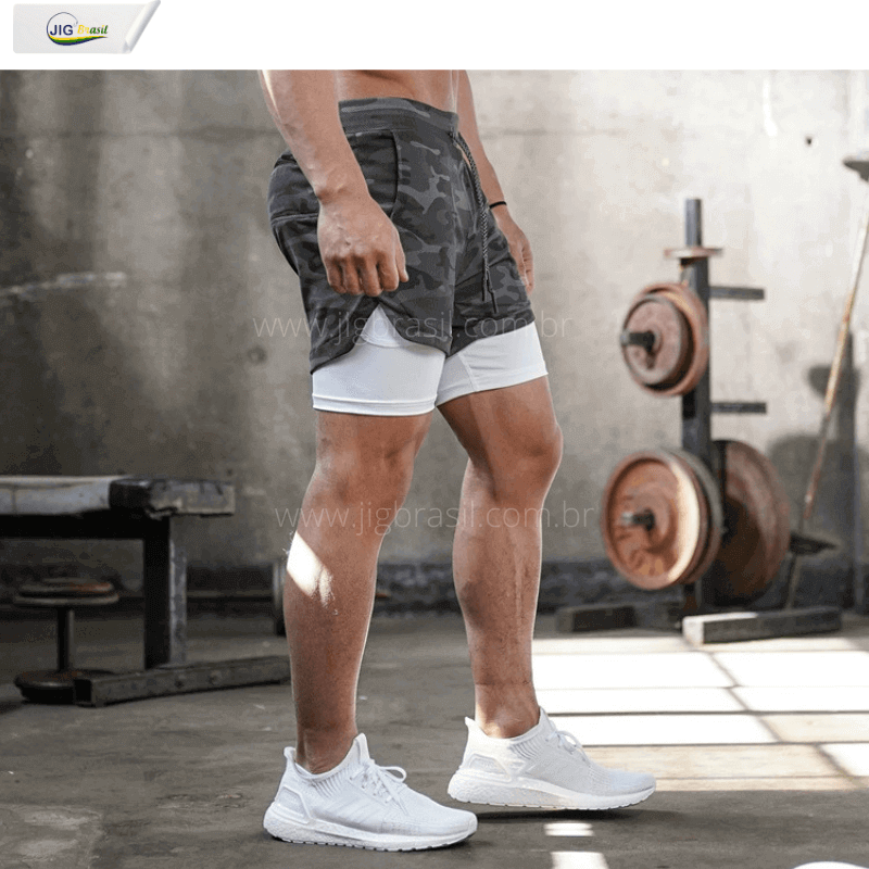 Short Crossfiteiro RUNNING com Forro Térmico Porta Celular Secagem Rápida - Jig Brasil