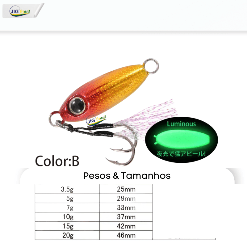 Micro Jig 3.5, 5, 7, 10, 15 e 20 Gramas FRETE GRÁTIS - Jig Brasil