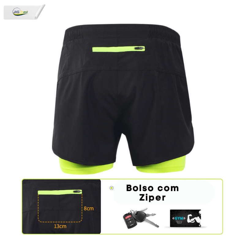 Short de Corrida com Forro Térmico Secagem Rápida RUNNING SHORT Frete Grátis - Jig Brasil