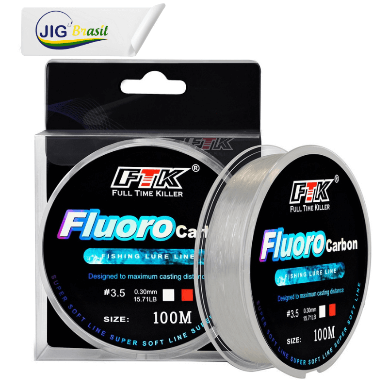 Linha Fluorcarbono FTK 100 Metros= FRETE GRÁTIS - Jig Brasil