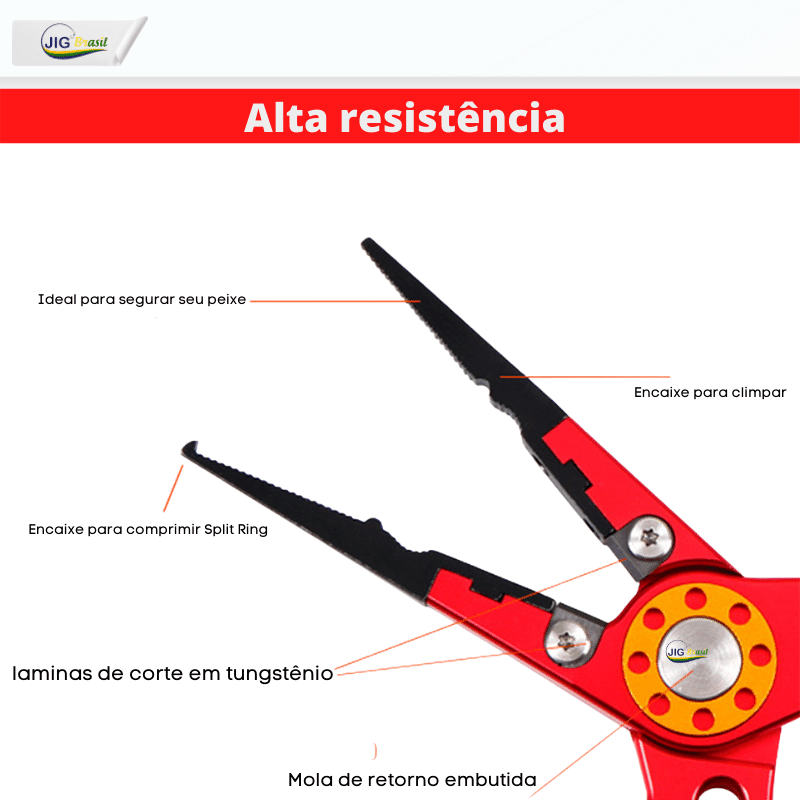 Alicate em Alumínio Anodizado Para Pesca FRETE GRÁTIS - Jig Brasil