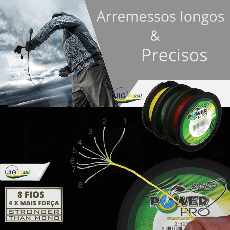 Linha Multifilamento Power Pro 300YDS FRETE GRÁTIS - Jig Brasil