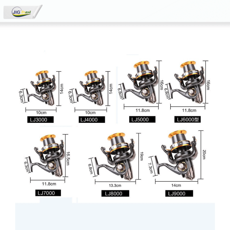 Molinete Long Shot Tamanhos 3000 a 9000 Água Salgada FRETE GRÁTIS - Jig Brasil