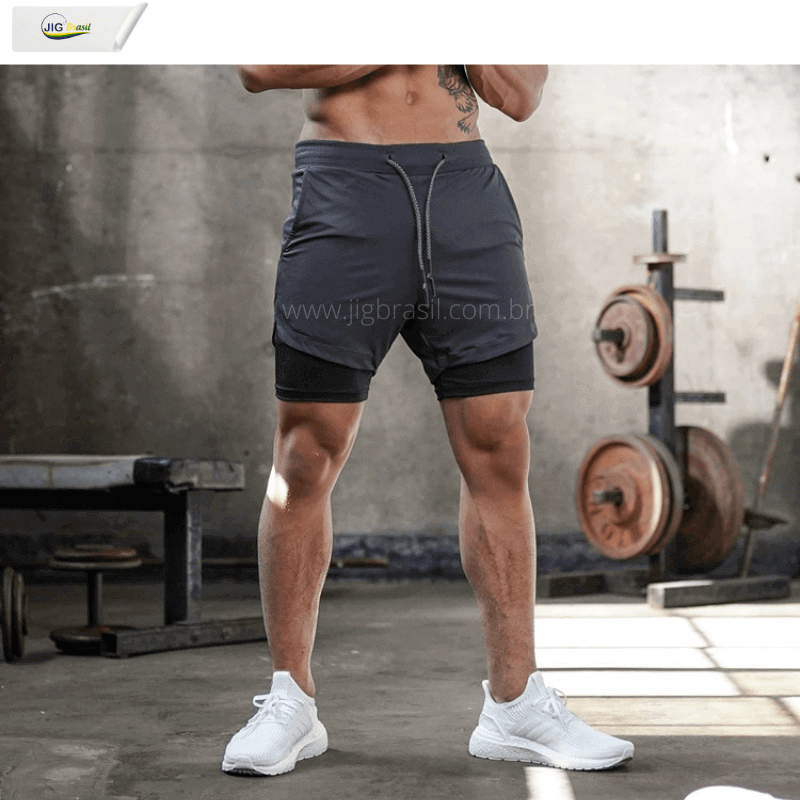 Short Crossfiteiro RUNNING com Forro Térmico Porta Celular Secagem Rápida - Jig Brasil