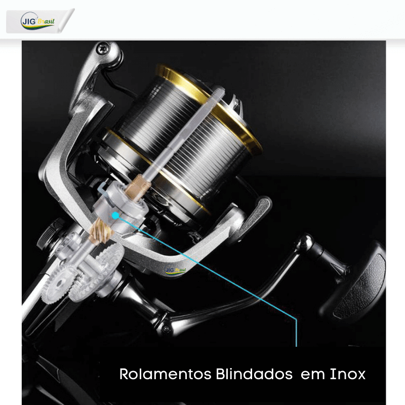 Molinete Platino DRAG de 15 kg 17+1 Rolamentos Ideal para Pesca de Praia FRETE GRÁTIS - Jig Brasil