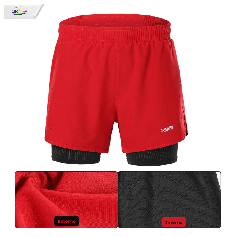 Short de Corrida com Forro Térmico Secagem Rápida RUNNING SHORT Frete Grátis - Jig Brasil