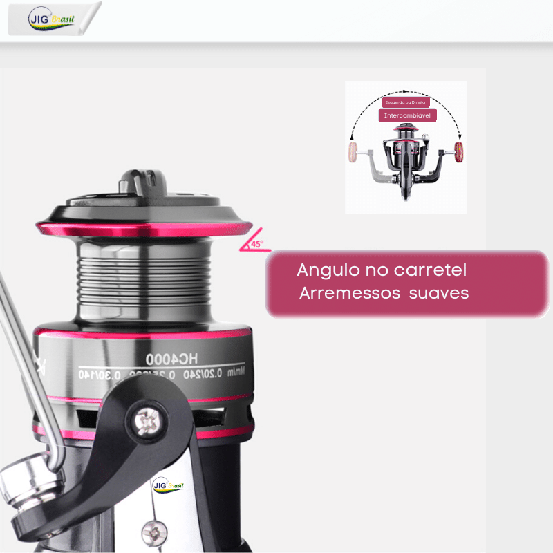 Molinete GB 4000 10Kg Max Drag Carretel de Alumínio FRETE GRÁTIS - Jig Brasil