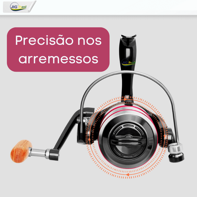 Molinete GB 5000 com 10K de Drag Carretel de Alumínio FRETE GRÁTIS - Jig Brasil