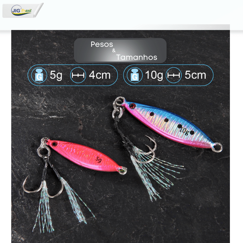 Micro Jig 5 e 10g FRETE GRÁTIS - Jig Brasil