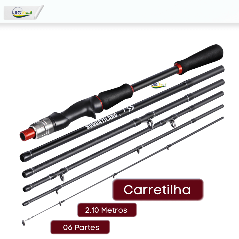 Vara de Pesca Portátil Ideal para Pesca Urbana 1.80 e 2.10m FRETE GRÀTIS - Jig Brasil